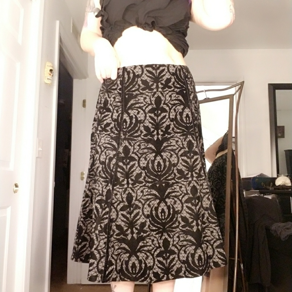 Beautiful formal velvet flocking skirt.
